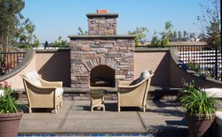 Custom Fireplace/Fire #015 by Wells Pools