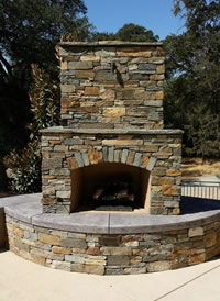 Custom Fireplace/Fire #028 by Wells Pools